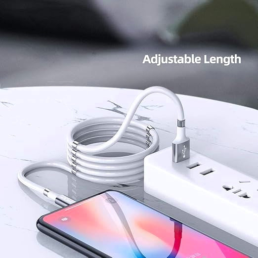 Self winding magnatic charging cable