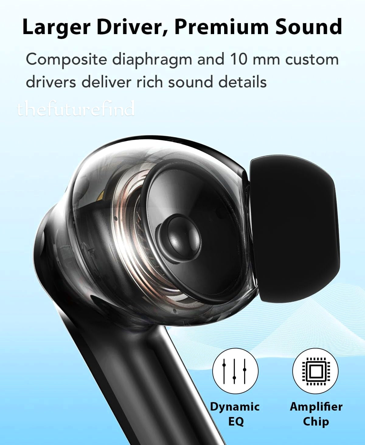 Bluetooth 5.4 ANC True Wireless Earbuds - Lightweight, Immersive Sound, Black.